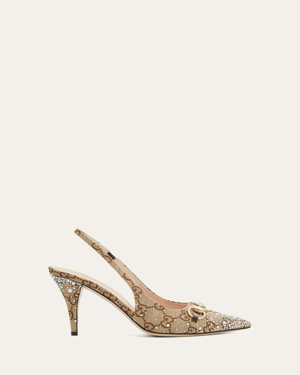 Erin GG Crystal Canvas Slingback Pumps